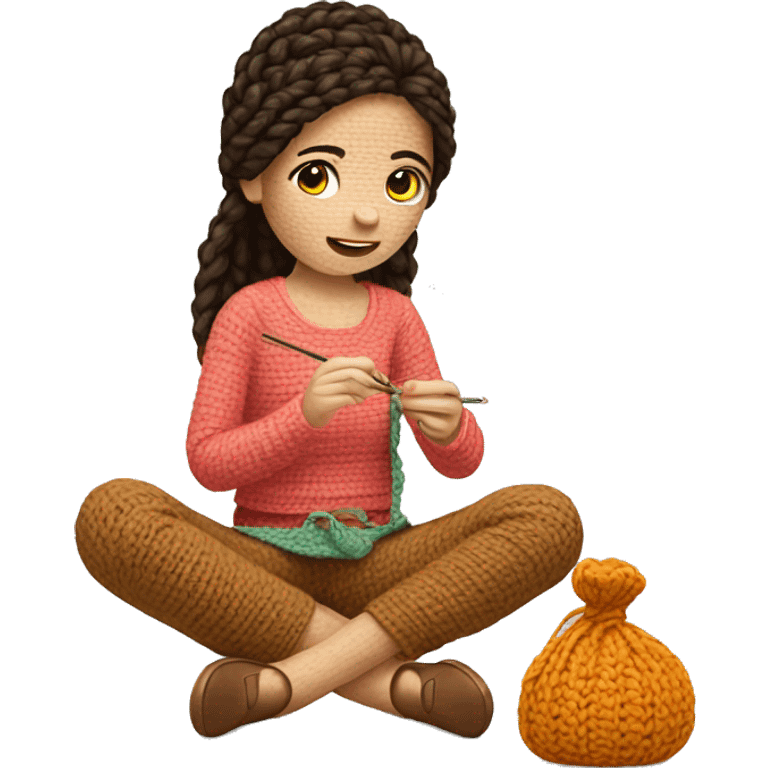 Girl Crocheting emoji