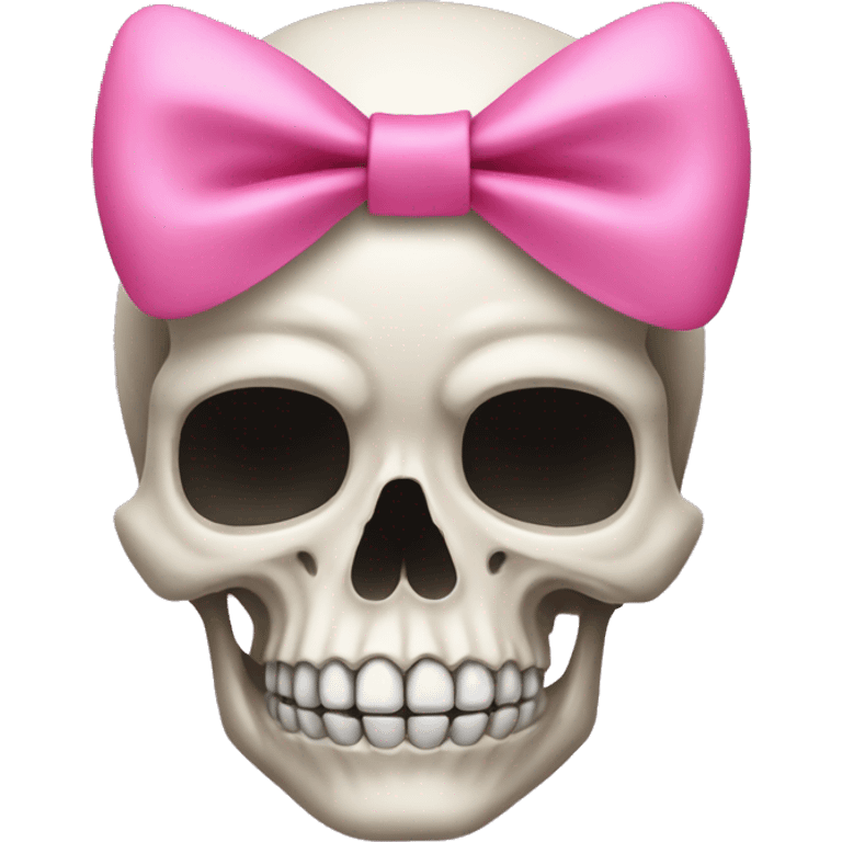 Skull with a pink bow emoji