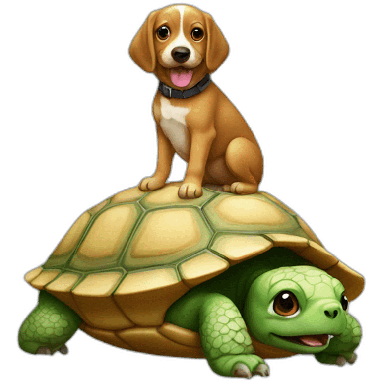 Chiens sur une tortue emoji