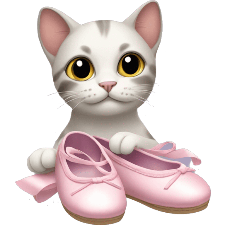 Cat with ballet shoes emoji