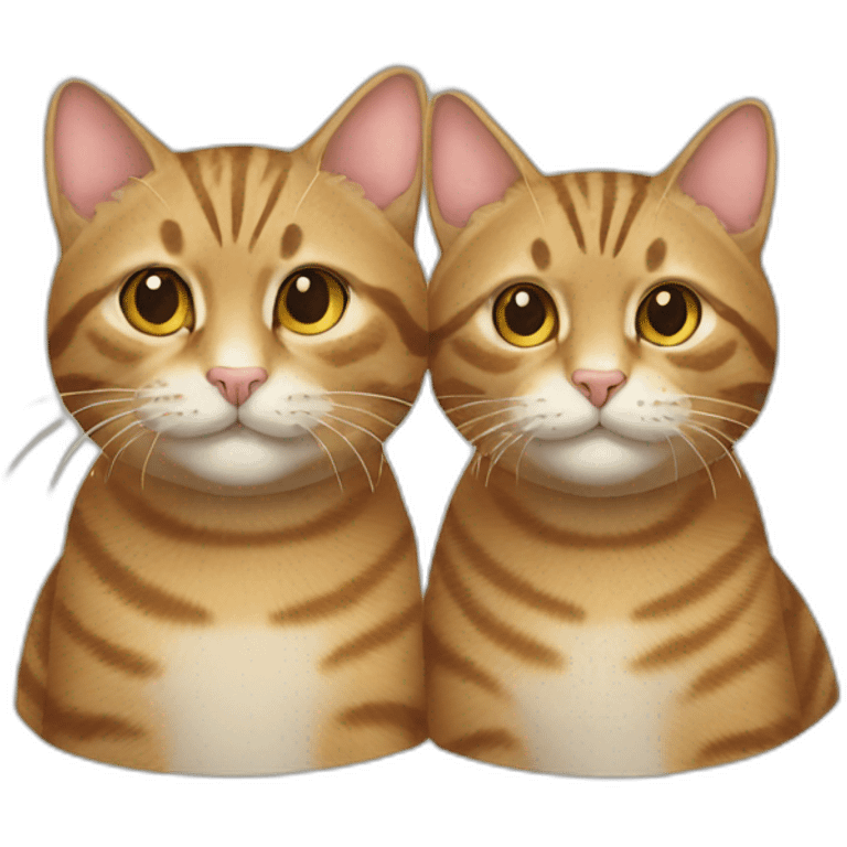 two tabby cats togheter emoji