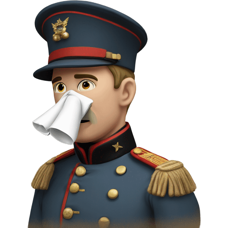 British soldier in the Crimean War blows his nose emoji