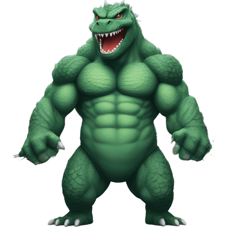 strong godzilla at gym emoji