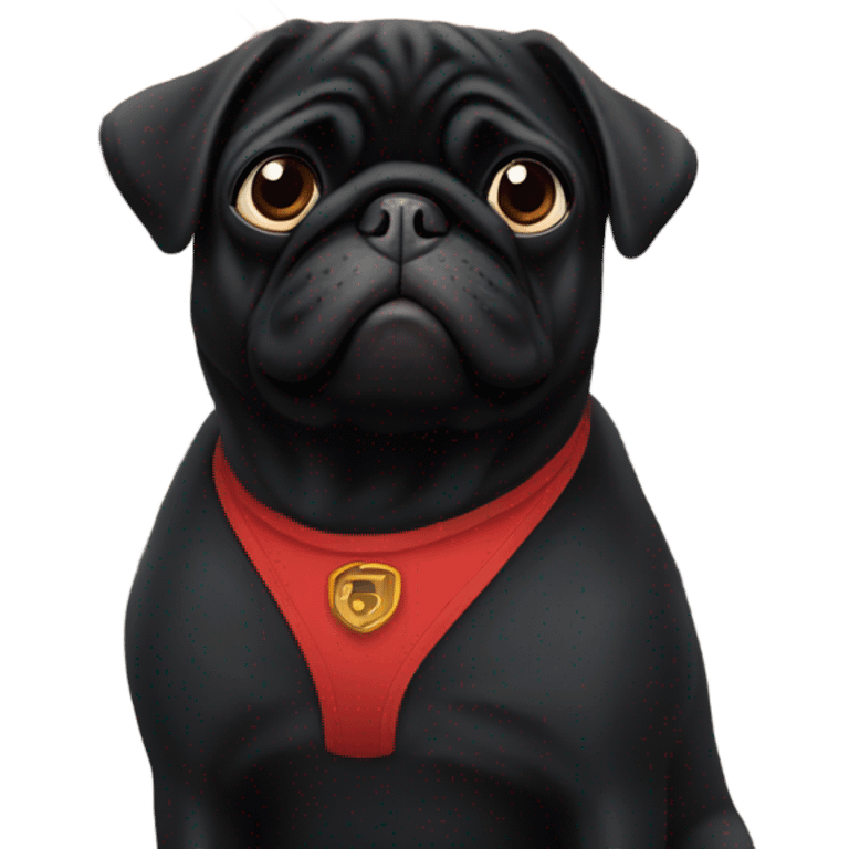 Black pug with the Golden Gate Bridge San Francisco emoji