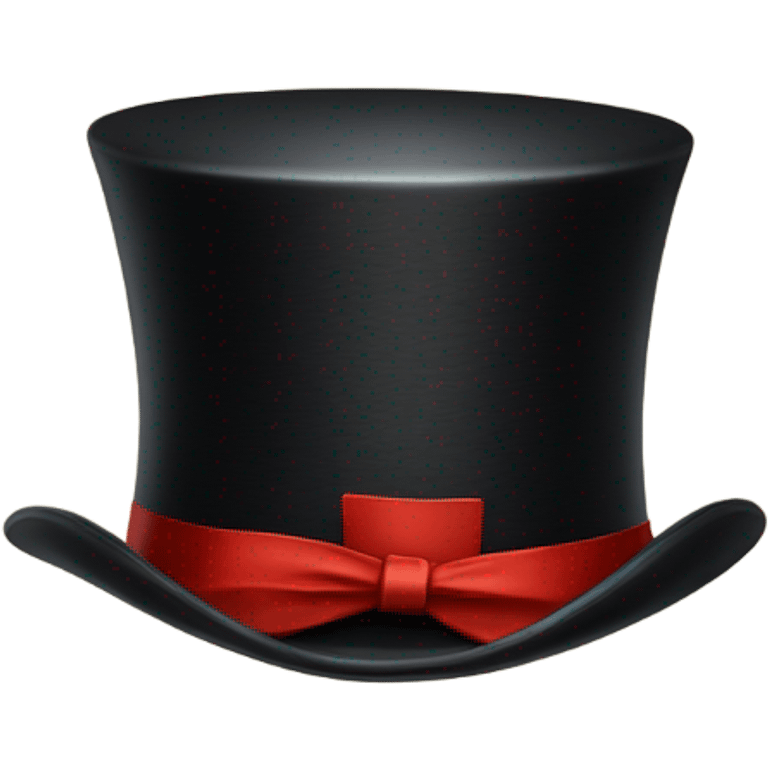 a top hat from the Victorian era with a thin red ribbon at the base emoji