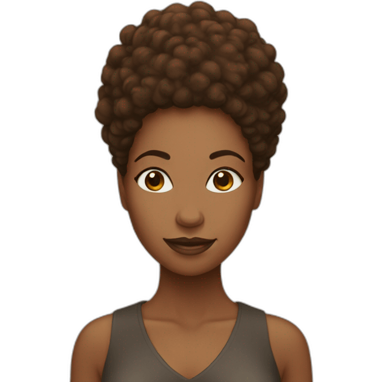 black woman with brown afro emoji