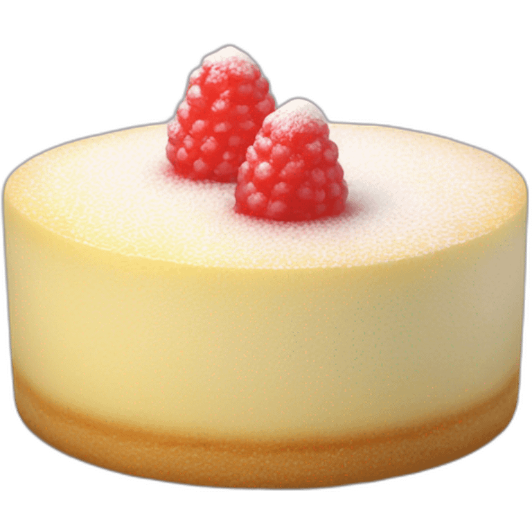 Fluffy japanese cheesecake with icing sugar on top emoji