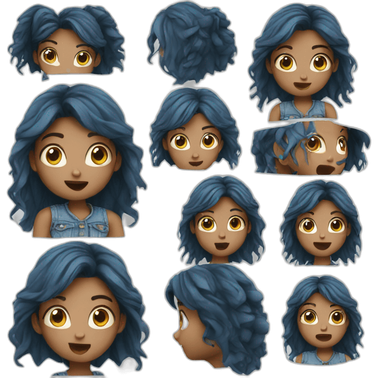 amazed girl in denim emoji