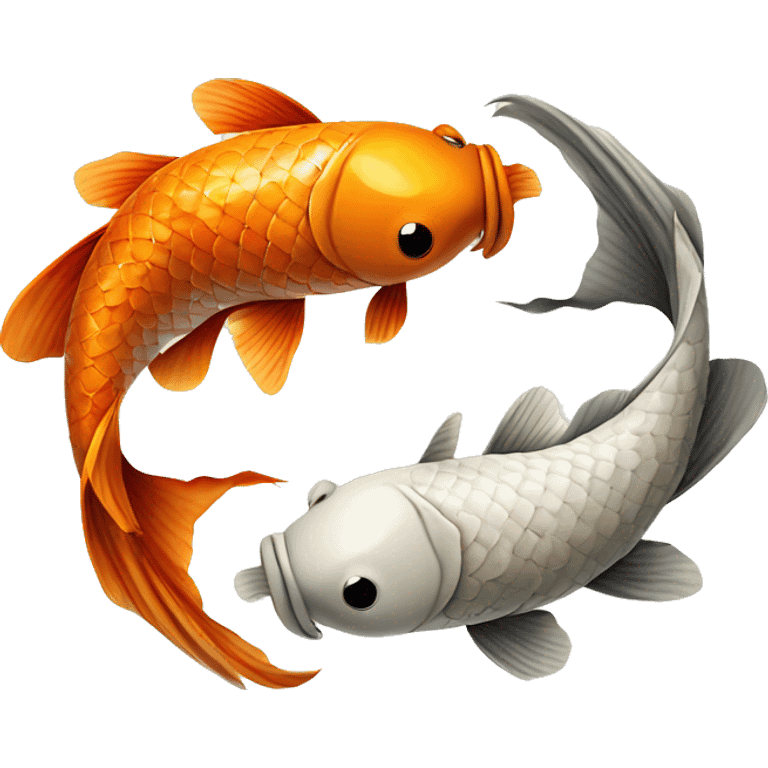 Two koi fish forming a yin-yang symbol.  Cryptic spooky unique  emoji