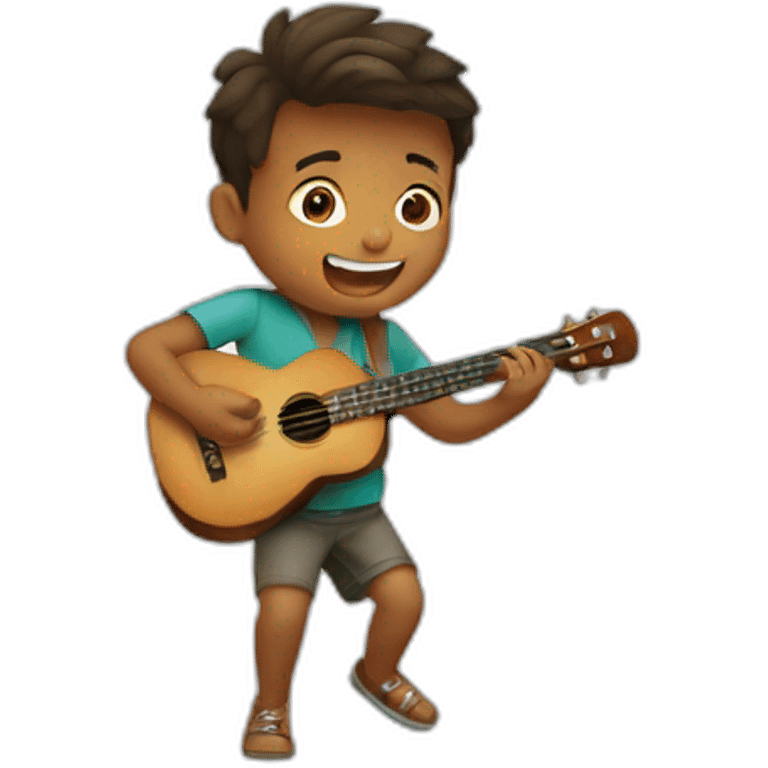 kid playing ukulele emoji