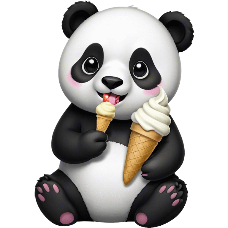 Panda eating ice cream emoji