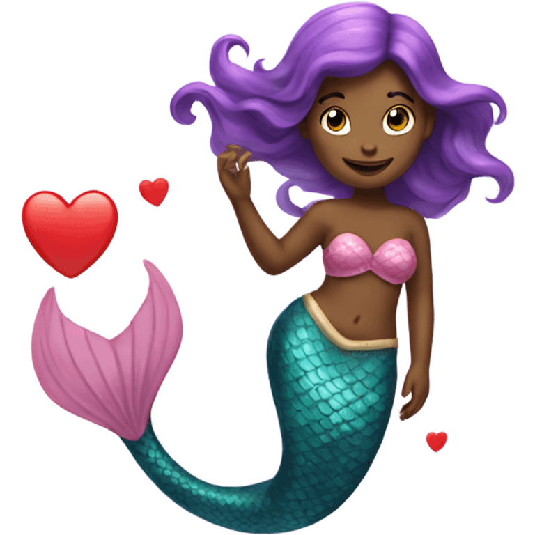 mermaid with hearts on her tail emoji