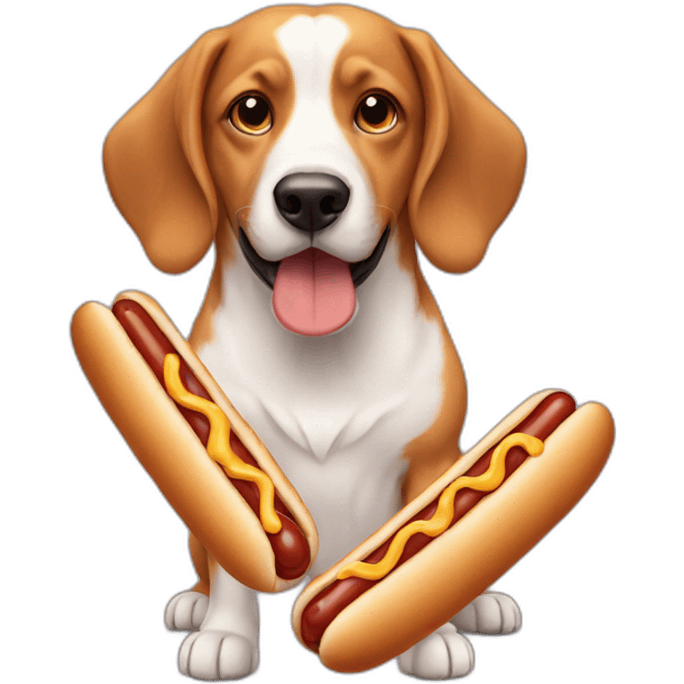 dog with hotdog emoji