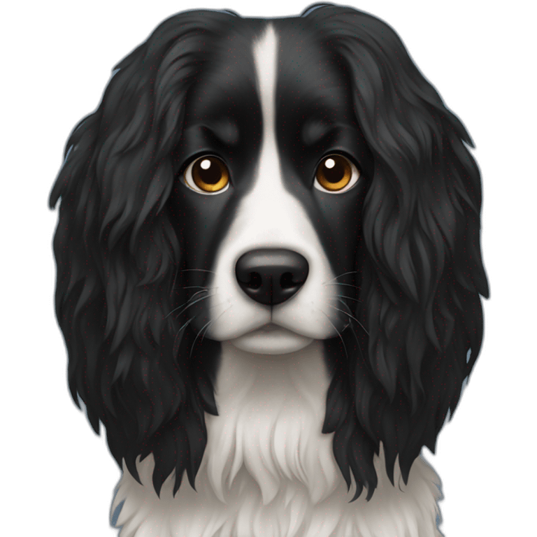 black long hair dog dog emoji