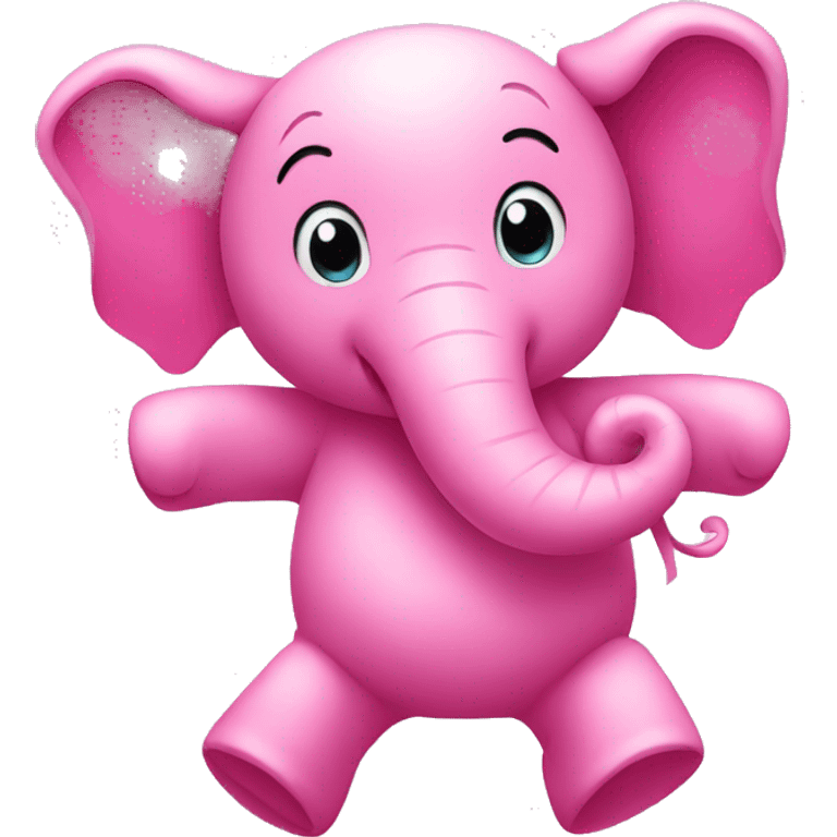 a dancing pink elephant emoji