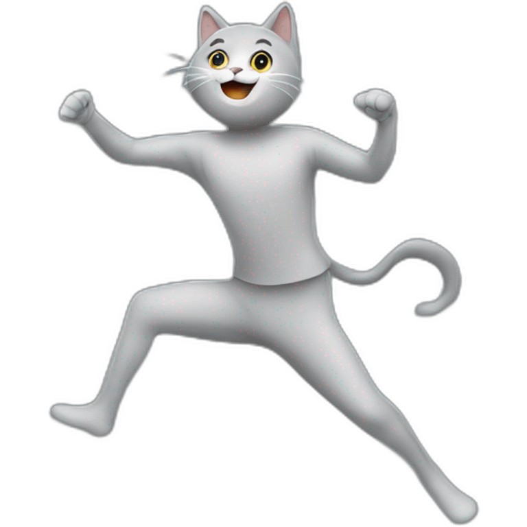 Chat gris qui danse emoji