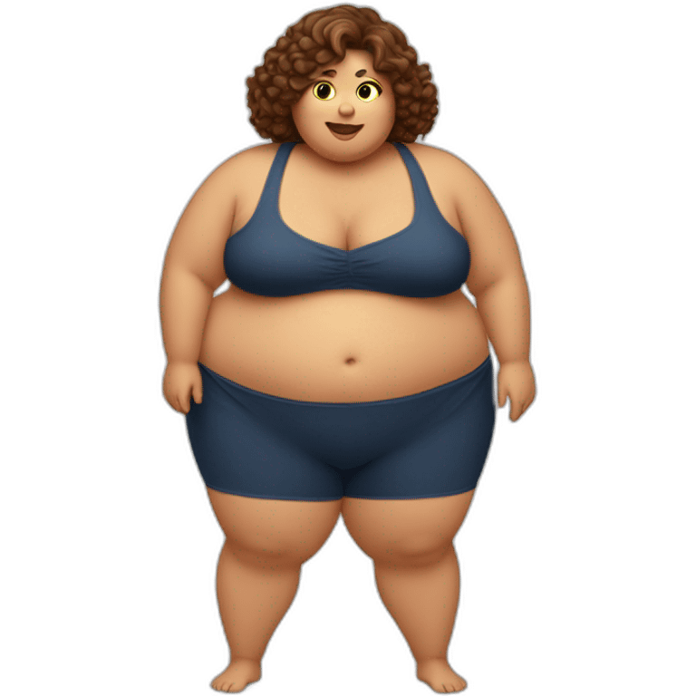 obese-woman-big-belly-cheveux-marron emoji