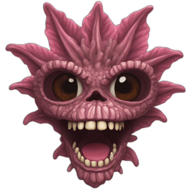 demogorgon monster stranger things with flower mouth emoji