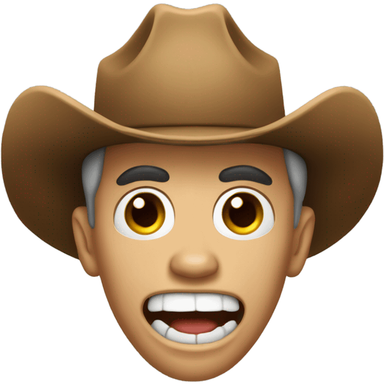 Scream emoji with a cow boy hat emoji