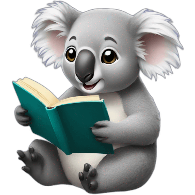 koala reading emoji