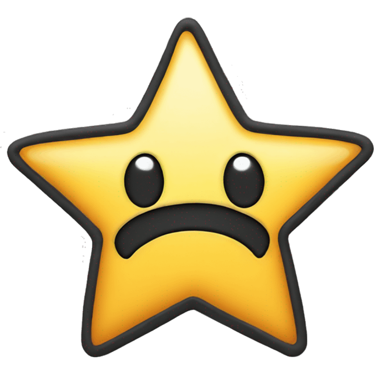 a star with a black outline, half filled in emoji