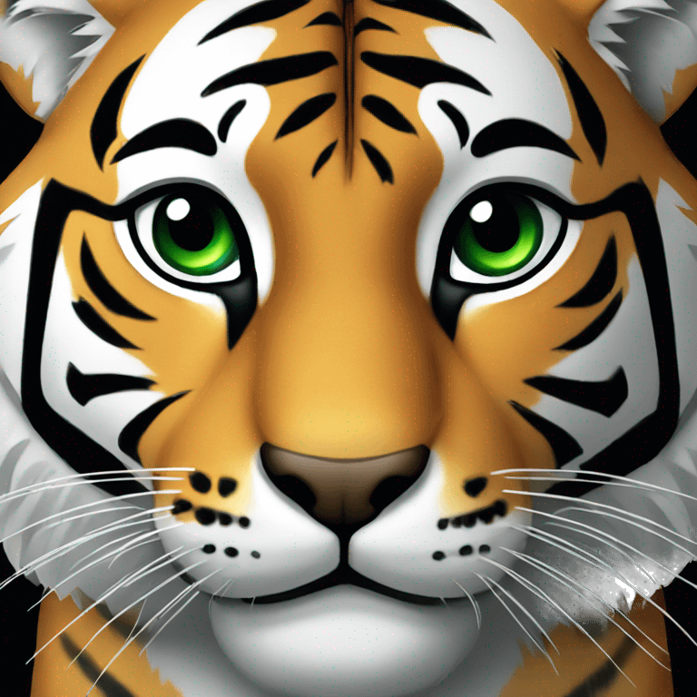 Tiger with green eyes emoji