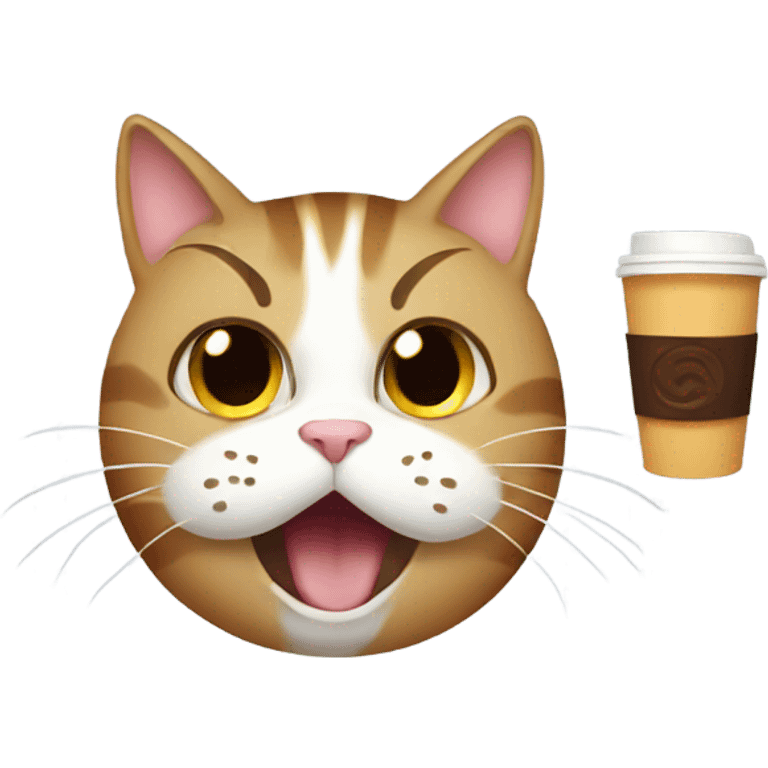 Cat that drank too much coffee emoji