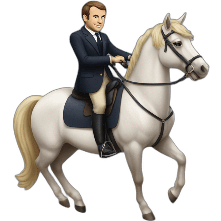 Emanuel Macron sur un poney emoji