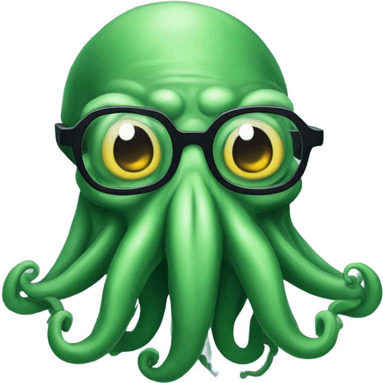 Sarcastic Cthulhu  with glasses emoji