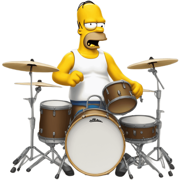 Homer Simpson playing drums  emoji