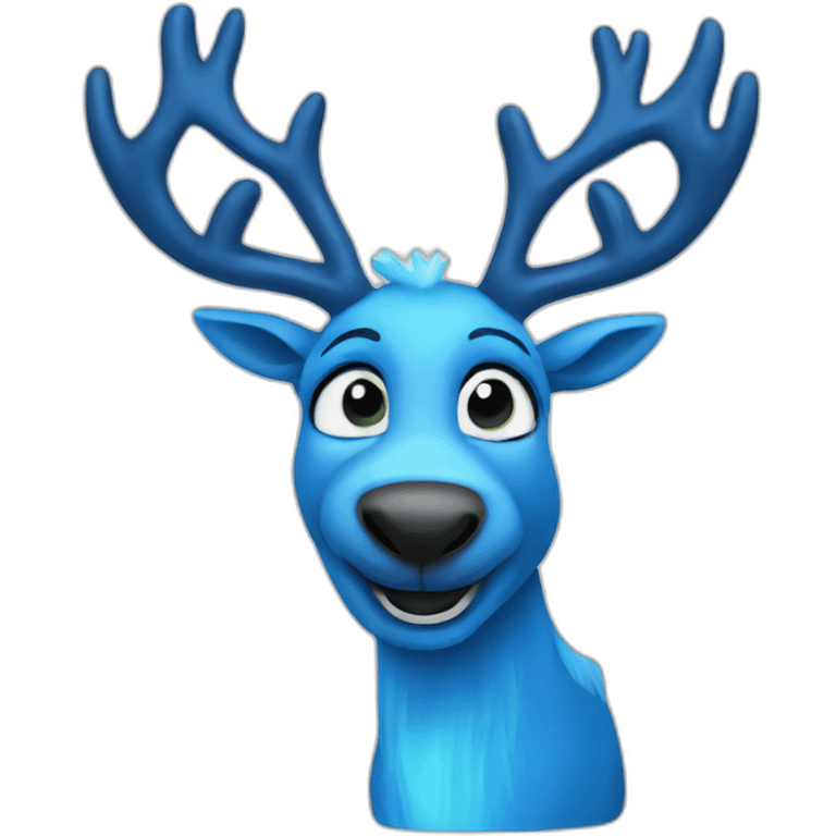 crazy blue reindeer emoji