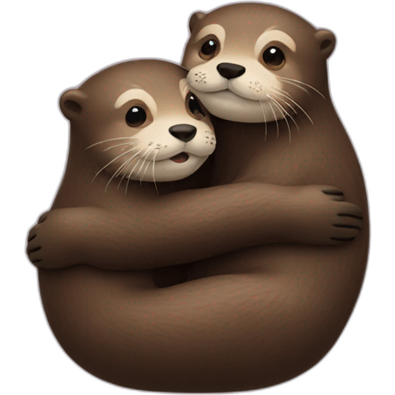 Two otters hug emoji