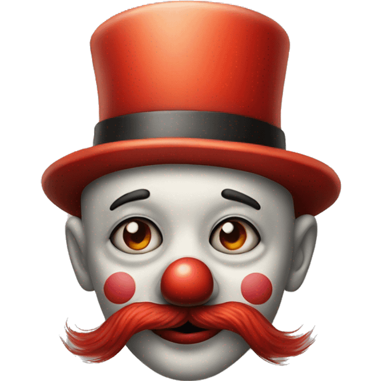 Clown with red cheeks, hat, smoking with eyes looking to the side,  emoji