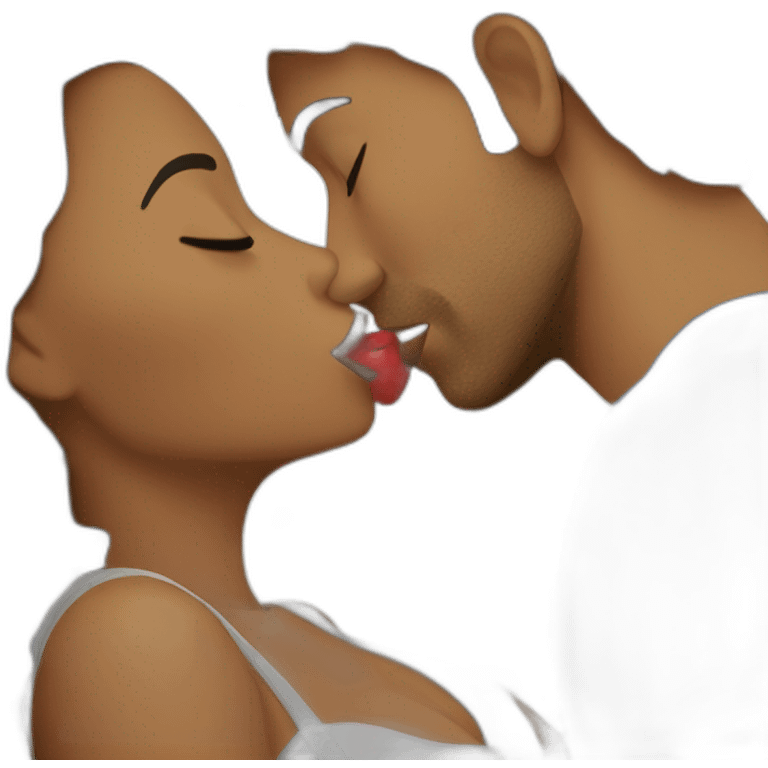 Colombian woman and french guys kissing emoji