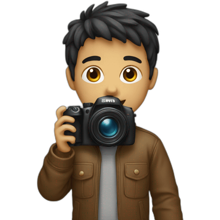 a boy with camera emoji