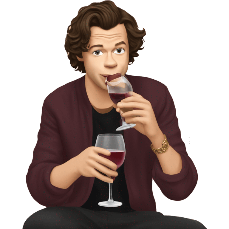 harry styles drinking wine emoji