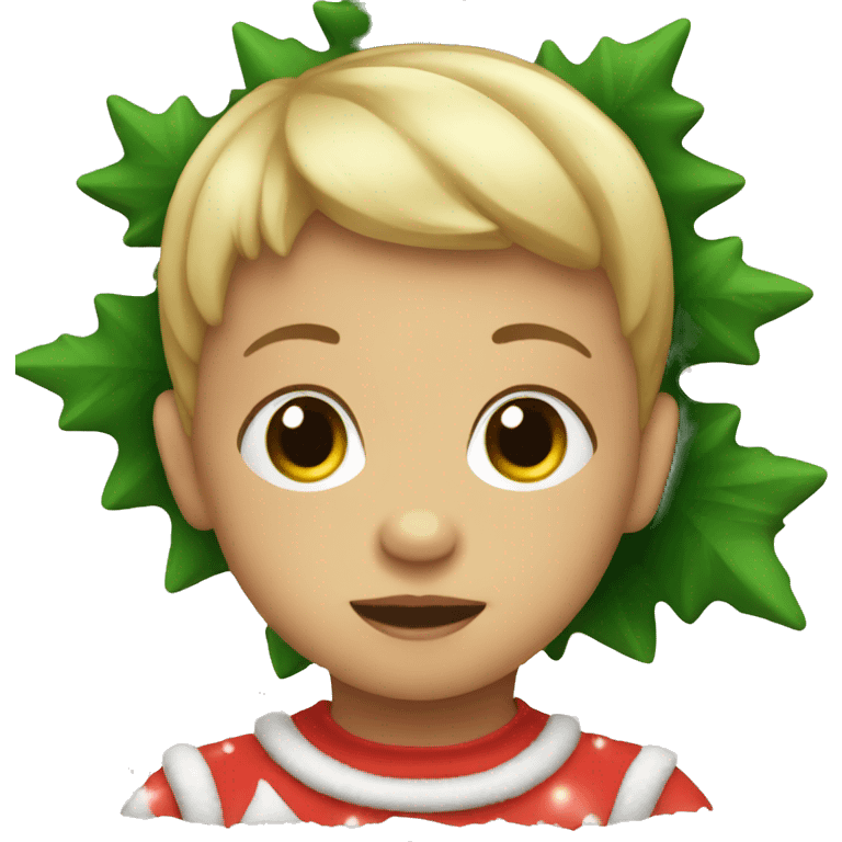 Baby with christmas tree emoji