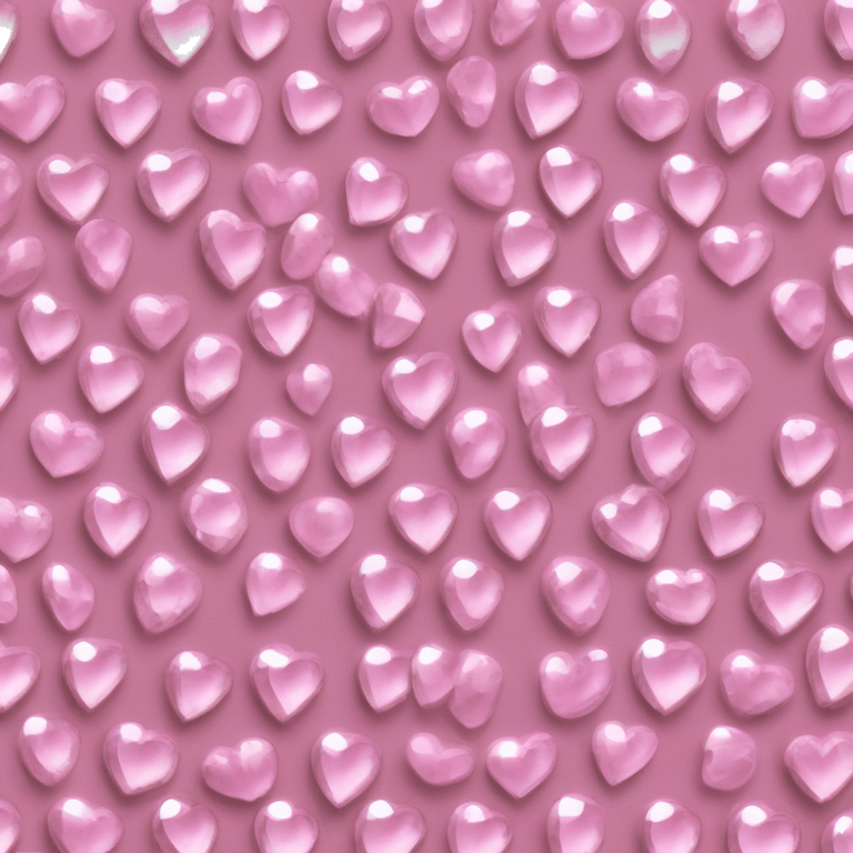 soft pink heart in large round rhinestones, symmetrical, tightly standing rhinestones, shining emoji