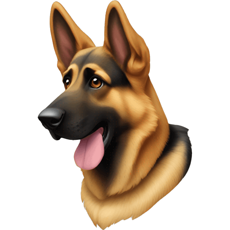 sable german shepherd with one ear down emoji