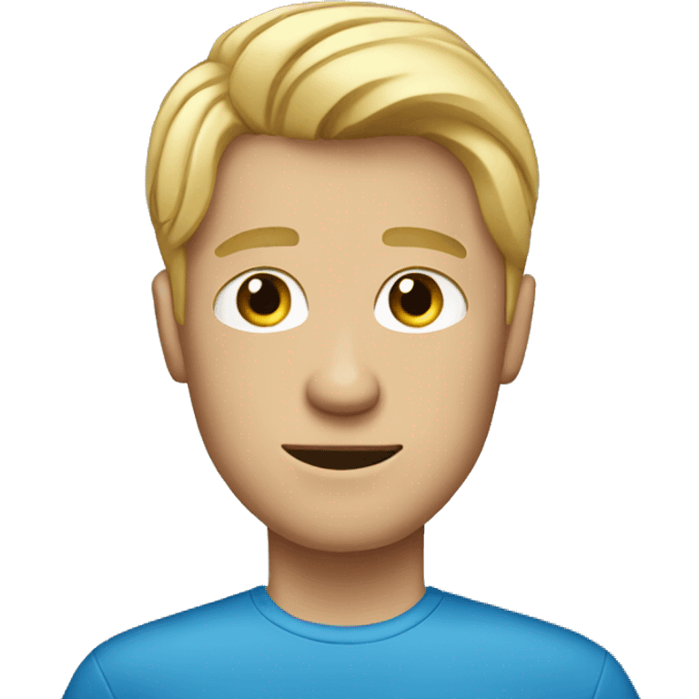 Blonde guy with blue shirt emoji