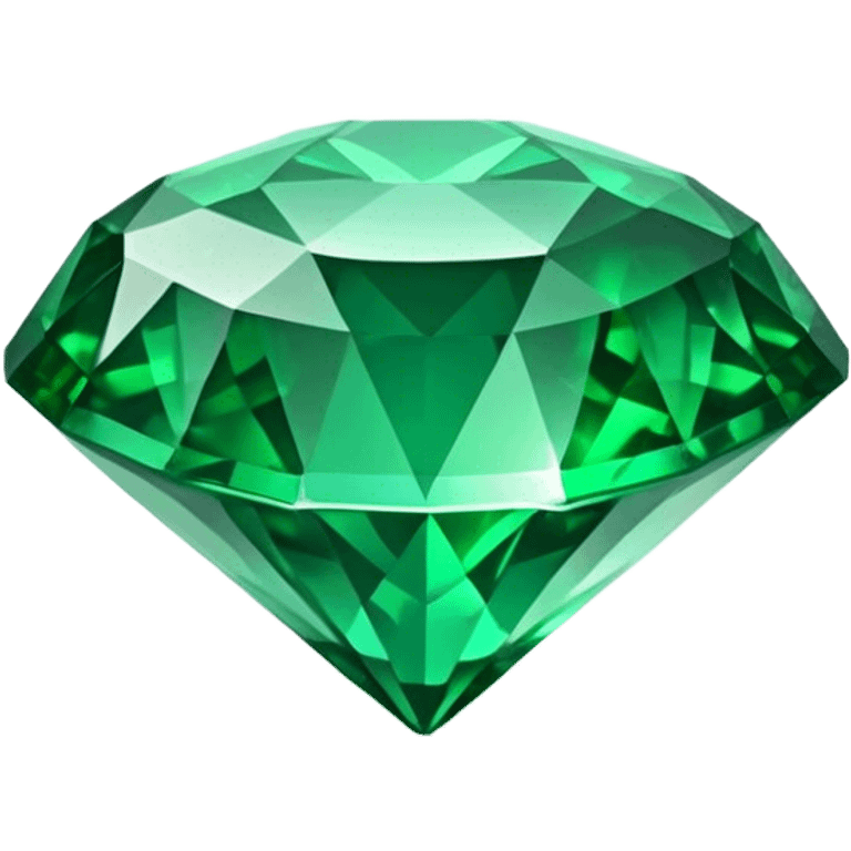 Cinematic Realistic Emerald Emoji, Deep and lush, with a vibrant green hue that catches light, creating a brilliant, sparkling effect across its polished surface. The facets of the gem catch the light in rich, deep reflections, radiating a sense of luxury and nature. Soft glowing outline, capturing the essence of natural beauty and timeless elegance in a vivid emerald. emoji