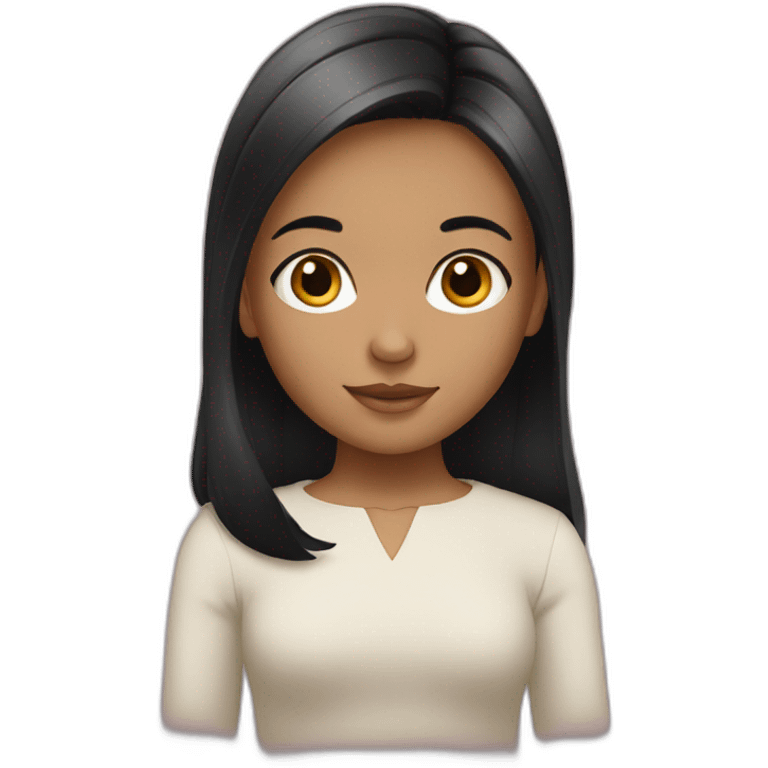 young girl with black hair emoji