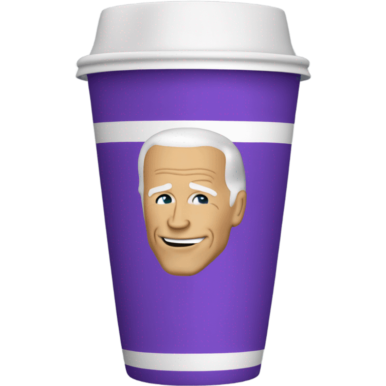 joe biden holding a purple drink in a white foam cup emoji