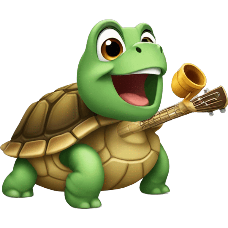 Turtle singing emoji