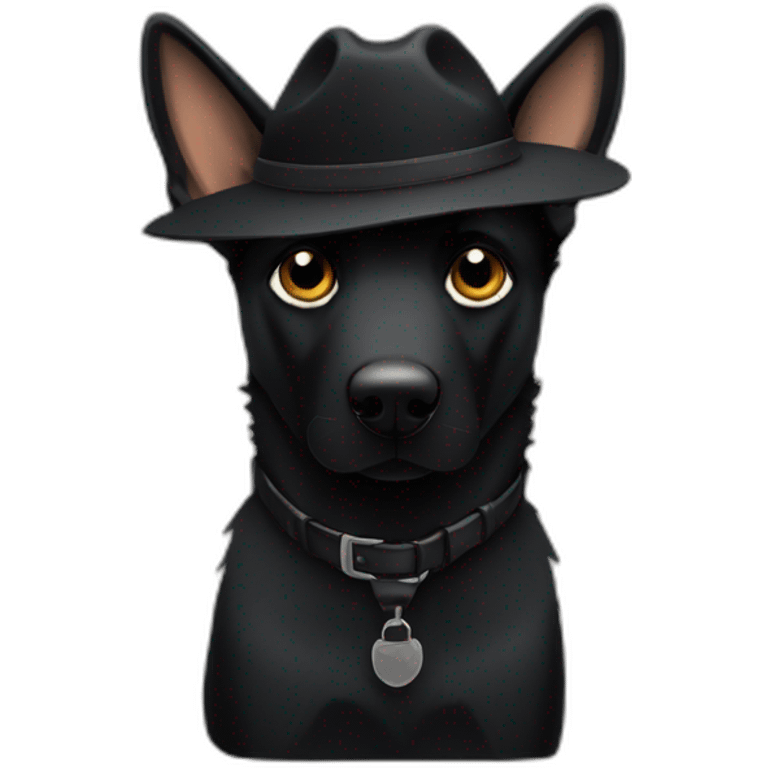 Black German shepherd detective  emoji