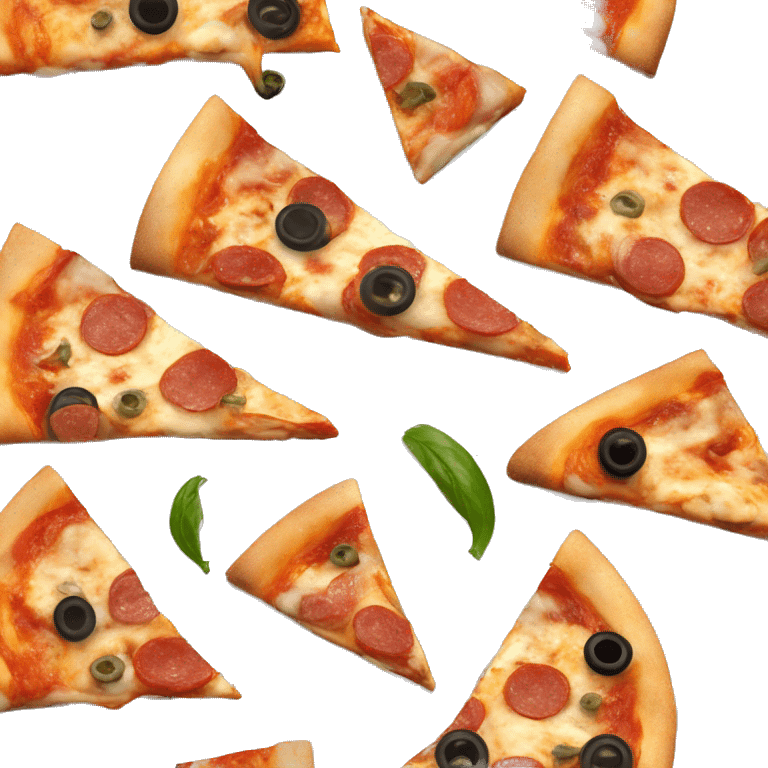 A pizza slice with anchovies as its toppings emoji