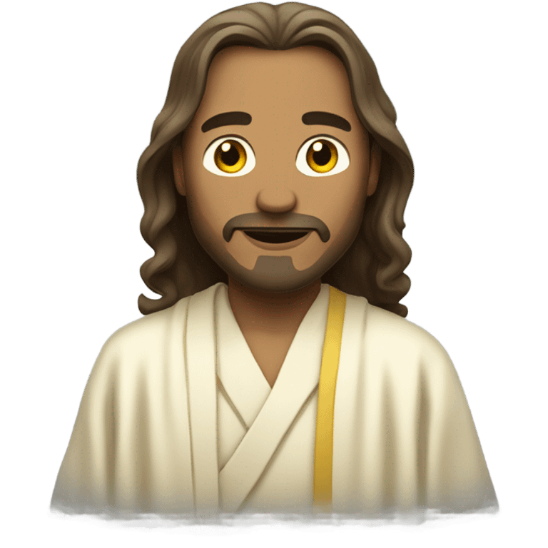 The dude with long hair and in a yellowed white robe emoji