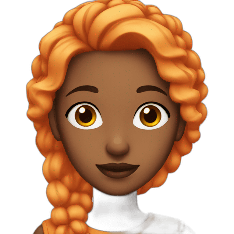 orange haired black eyebrow girl emoji