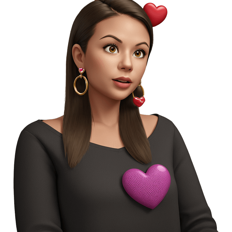 girl with heart earrings emoji