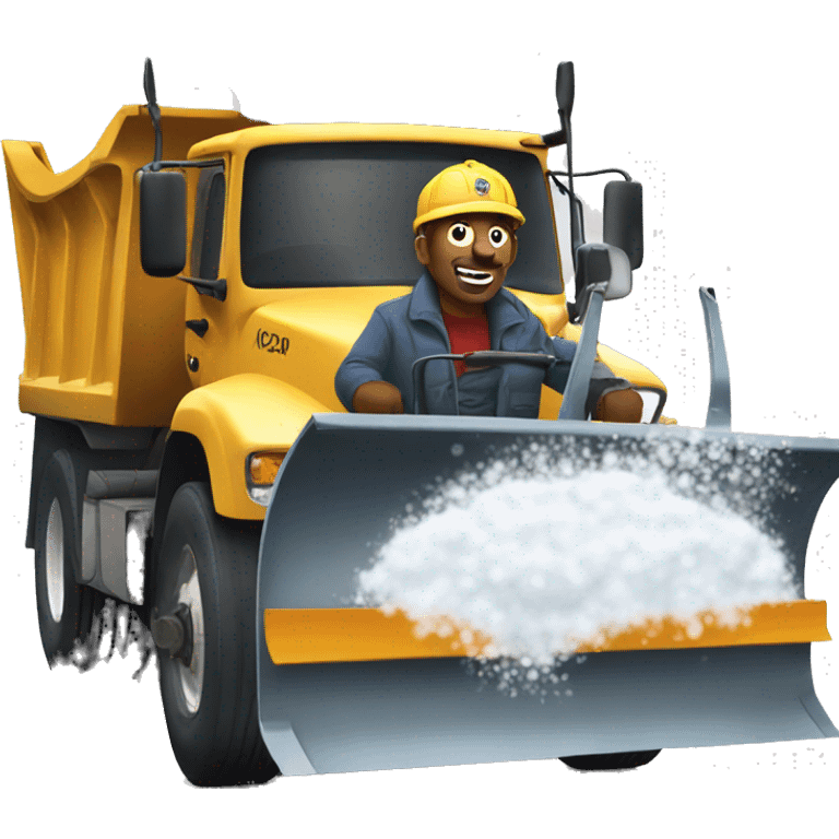 King driving a snow plow emoji